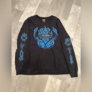 2004 Harley Davidson Longsleeve Graphic Print Double Side